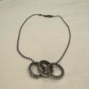 Dolce & Gabbana Silver Necklace with Ring Pendants